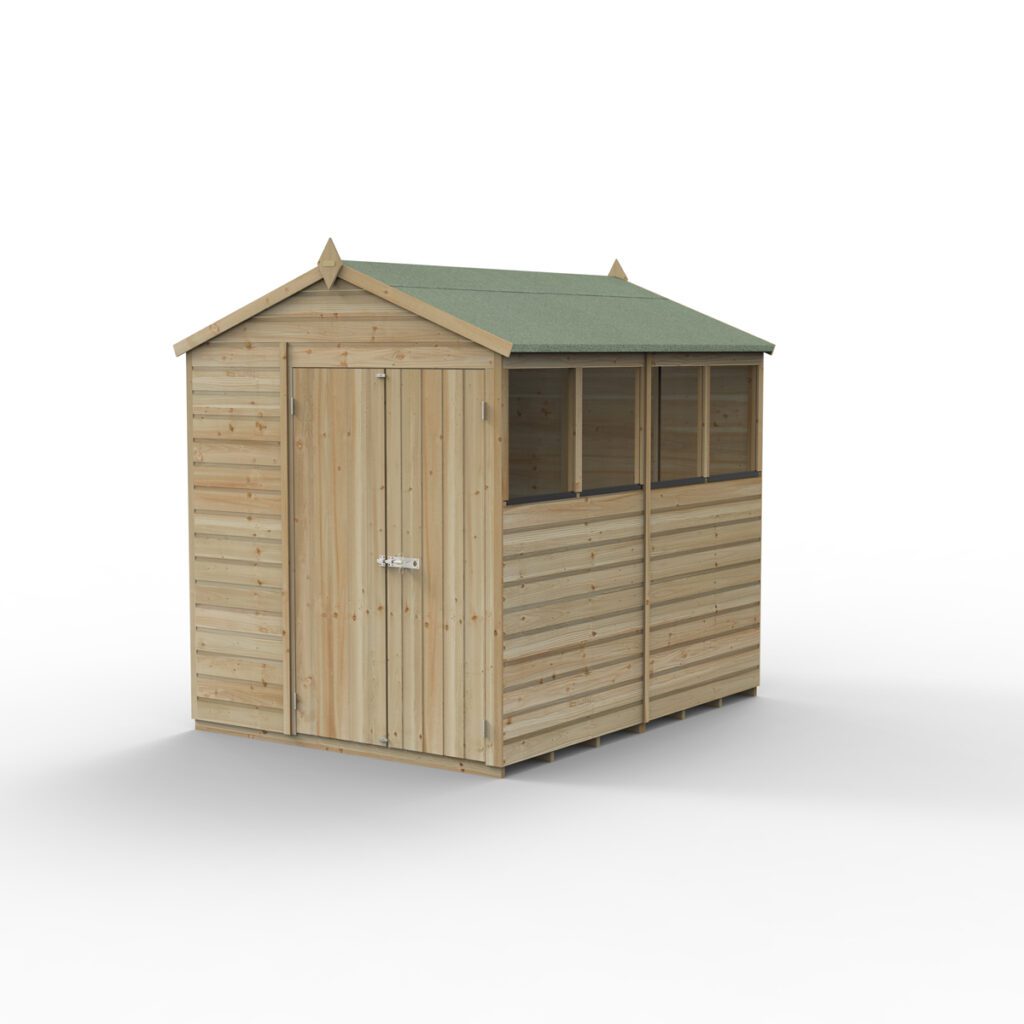 Beckwood 6×8 Apex Shed – 4 Windows – Double Door 5013053201084 2